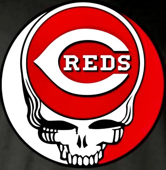 (3) Cincinnati Reds Grateful Dead Stealie Skull 3x3 Vinyl Stickers Car Decals - Image 1 of 1