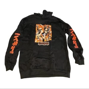 Men's Black Hoodie with Front Pocket - Size L - Fuzzy Inside - Picture 1 of 2