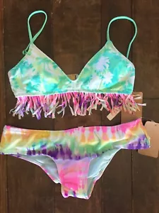 Bikini Hobie taglia M costume da bagno hipsters costume da bagno bikini slip e frange top - Foto 1 di 3