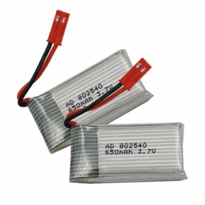 2pcs 3.7V 25C 650mAh Li-Polymer Li Battery 802540 For Helicopter Models RC Drone - Picture 1 of 5