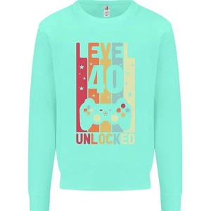40th Cumpleaños 'Level 40 Unlocked' Gaming Hombre Jersey Sudadera - Imagen 1 de 29