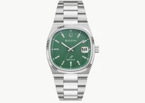 Bulova Super Seville Green Dial Fluted Bezel Precisionist 38mm Watch 96B439 - Picture 1 of 4
