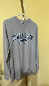 Souvenir Dewey Beach Delaware T-shirt manica lunga grigio chiaro (media) GILDAN - Foto 1 di 6