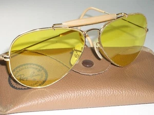 1960's 58MM VINTAGE B&L RAY-BAN GEP KALICHROME OUTDOORSMAN AVIATOR SUNGLASSES - Picture 1 of 12