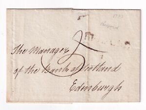 1793 pre stamp cover to Edinburgh with BISHOP MARK