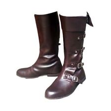 Medieval Leather Boots Vintag Brown Reenactment Mens Shoe Role Play Costume Boot