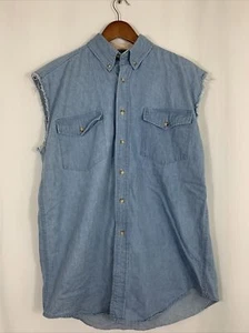 Vintage Williams Bay Denim ärmellos Herren M Denim Knopfleiste Western Hemd - Bild 1 von 9