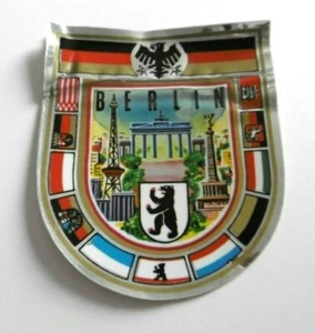 Souvenir-Aufkleber Berlin Sehenswürdigkeiten Wappen Bär 70er Oldtimer - Bild 1 von 2