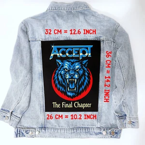 Accept-Final Chapter, Large Back Patch for Jackets, Vest, Flannels,udo,helloween - Imagen 1 de 10