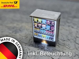 H0 Set 1:87 beleuchteter Snackautomat Verkaufsautomat inkl. LED + Aufkleber - Picture 1 of 8