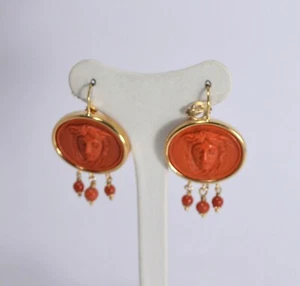 TAGLIAMONTE ORECCHINI ARGENTO 925 PASTE VITREE E CORALLO ROSSO TGN 944 - Foto 1 di 3