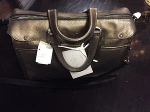 New COACH RHYDER SATCHEL METALLIC TWO TONE LEATHER QB Brass 33739 SHOULDER BAG - Picture 1 of 3