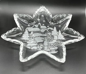 Mikasa Weihnachten Glas Servierplatte Sternform geätzt geprägt - Bild 1 von 9
