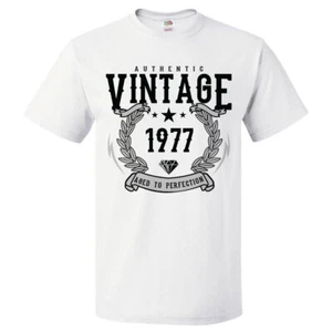 T-Shirt 48. Geburtstag Geschenk für 48 Jahre 1977 Aged To Perfection - Bild 1 von 1