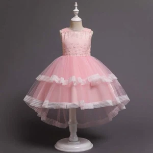 Girls Dressess Bubble Flower Princess Dress For Wedding Cocktail Party Birthday - Picture 1 of 33