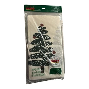 "Cubierta de mesa de papel de árbol esponja de Navidad vintage para fiestas creaciones 54"" X 96" *Nueva" - Imagen 1 de 2