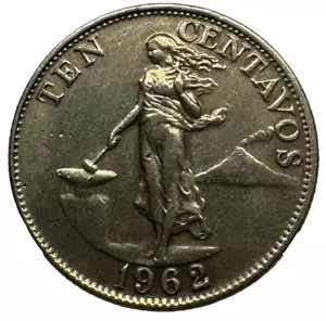1962 PHILIPPINES - 10 Centavos - Vintage UNC Coin - Copper/Nickel/Zinc Coin - Picture 1 of 2