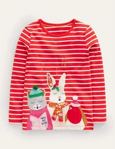 Camisa Festiva Mini Boden Navidad Conejo Nueva Con Etiquetas Nueva 6-7 - Imagen 1 de 11