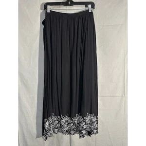 Vintage Skirt Women 2X Black Midi Floral Crochet Boho Cottagecore Whimsigoth 90s - Picture 1 of 8