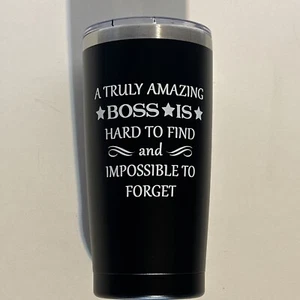 Stainless Steel Work Tumbler Boss Gift Appreciation 16oz Sentimental Present Blk - Picture 1 of 9