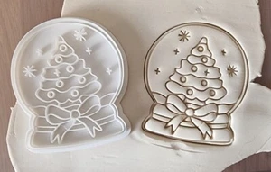 Snow Globe cookie cutter Christmas snowglobe snowdome With Stamp Christmas Tree - Picture 1 of 5