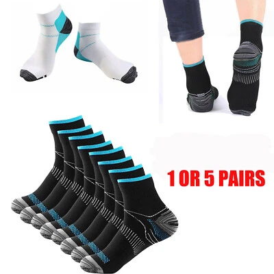 Compression Socks Foot Pain Relief Ankle Support Sleeve Brace Plantar Fasciitis - Image 1 of 4