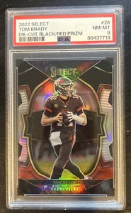 2022 Select Tom Brady Black Red Die Cut Prizm 26!! PSA 8!!