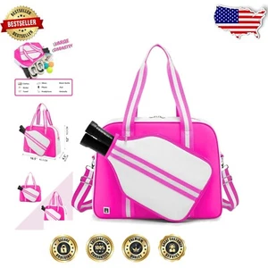 Durable Pickleball Paddle Bag with Water Bottle Holder - Stylish Pink Design - Imagen 1 de 9