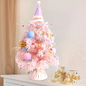 Mini Christmas Tree 22 Inch Artificial Flocked Tabletop Xmas Trees with Noel ... - Picture 1 of 7