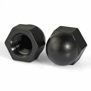 M3 M4 M5 M6 M8 M10 M12 Black Nylon Hex Nuts Acorn Hex Cap Nuts Dome Nuts DIN934 - Picture 1 of 6