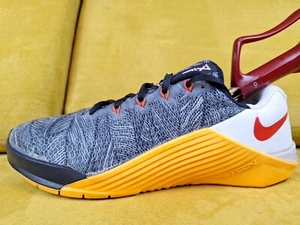 Nike Metcon 5 AO2982-081 Black Orange White Women's 9.5 Cross Training Gym Shoes - Picture 1 of 24