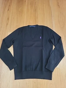 Ralph Lauren Sport Damen Merino-Wolle Pullover V-Ausschnitt Gr. M-L schwarz - Bild 1 von 6
