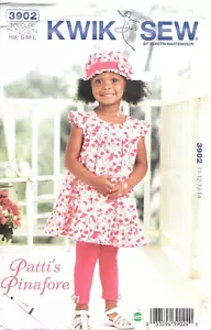 Uncut Kwik Sew Sewing Pattern # 3902 Toddlers' Pinafore Dress Sizes: T1-T2-T3-T4 - Picture 1 of 3