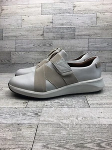Clarks Womens Un Rio Strap Beige Leather Active Sneakers Shoes 8.5 M - Picture 1 of 9