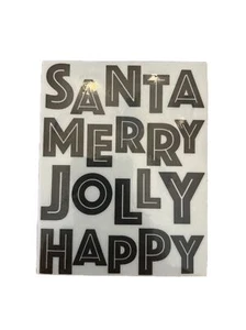 Hero Arts Rubber Background HAPPY Christmas Santa Merry Jolly - Picture 1 of 2