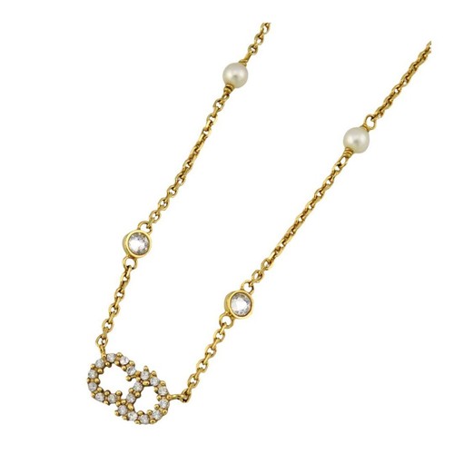 Collana CHRISTIAN DIOR Clair D Lune Cristallo Logo Oro