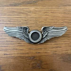 Vintage WWII Era United States Army Air Force 3 1/8" STERLING Observer Wings Pin - Picture 1 of 13