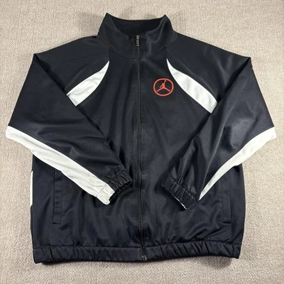 Chaqueta Marca Jordan Para Hombre Grande Negra Blanca Cremallera Completa Jumpman Baloncesto Poliéster Foto 1 de 4