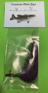 Custom Hair Jig, schwarz/lila Fuchs, 1/8 Oz.  2/0 Barbarenhaken - Bild 1 von 4