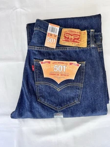 Jeans Levi's 501 Calce Original 36x34 Nuevos con Etiquetas Deadstock 2015 Botón Mosca Azul Oscuro - Imagen 1 de 10