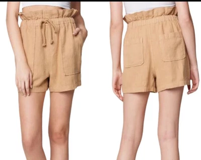 Pantalones cortos en blanco NYC bolsa de papel cintura para mujer talla mediana, incienso marrón precio de venta sugerido por el fabricante: $88 nuevos con etiquetas Foto 1 de 4