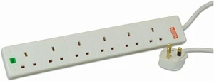 PRO ELEC - Rallonge protégée contre les surtensions 6 prises, blanche 10m - Photo 1/1