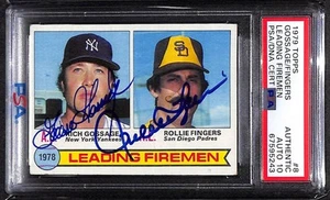Topps Leading Firemen #8 Leading Firemen 1979 - doble automático - PSA/DNA PSA auténtico - Imagen 1 de 2