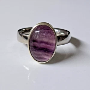 Solo -  Wechselköpfchen mit Fluorit gefasst in massiv Silber für Charlotte 21 - Bild 1 von 10