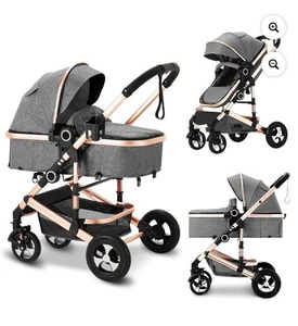 3-in-1 Convertible Baby Stroller with Big Seat and Adjustable Canopy, 24 Pound - Picture 1 of 4