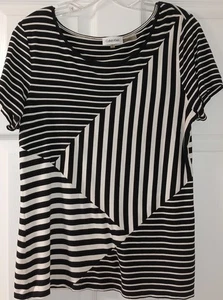 Calvin Klein Women's Black & White Short Sleeve Top Size M - Picture 1 of 3