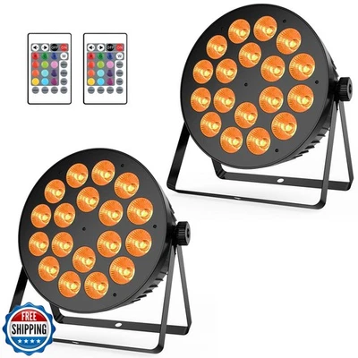 LED Stage Par Light 2Pack- 180W 18LEDs RGBA Color Mixing - DMX and Remote Con - Image 1 of 4
