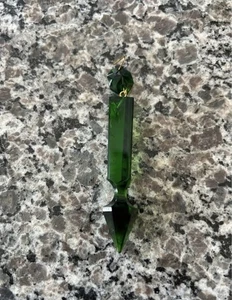 Vintage Glas Smaragd Grün Kronleuchter Kristalle Prismen - Bild 1 von 1