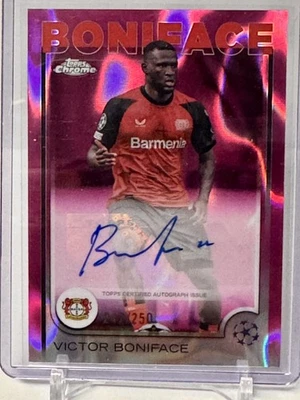 24/25 Topps Cromo UCC Victor Boniface Bayer Leverkusen Auto/250 Foto 1 de 3