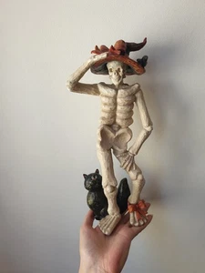 Halloween KIRKLAND Skeleton Witch Cat Figure. Rare USA Import - Picture 1 of 4